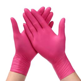 Pink Disposable Nitrile Gloves 100pcs Powder Latex Free Vinyl Kitchen Glove XS Small Food Beauty Hair Salon Tattoo 240108 240118