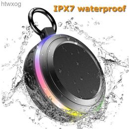 Portable Speakers Mini Bluetooth Speaker Bathroom IPX7 Waterproof Audio Player Wireless Shower Speakers RGB Light with FM Radio for Mobile Phone YQ240124
