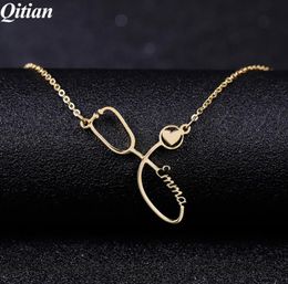 Custom Necklaces Stainless Steel Necklace Stethoscope Personalised Name Necklaces For Women Nurse And Doctors Jewelry7183748