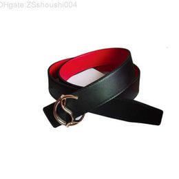 Belts Cristian Loubutin man red bottom reversible belt for woman black beige waistband width 3.8cm gold Silver buckle size 100cm-125cm fashion casual designer O5A0