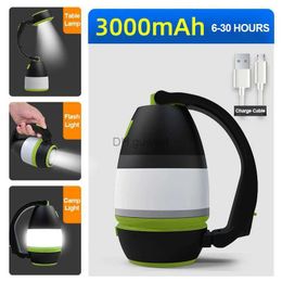Camping Lantern 3 In1 Multi-function LED Camping Lights USB Rechargeable Emergency Flashlight Indoor Table Lamp Outdoor Hiking Power Bank Lights YQ240124