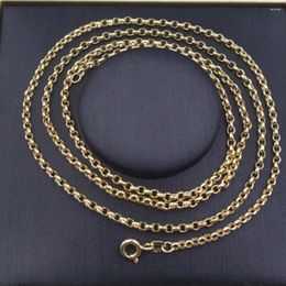 Chains Real 18K Yellow Gold Chain For Women 2.5mm Rolo 28inch Length/Gold Weight 5g