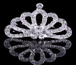 2021 Shiny Rhinestone Hair Clip Small Girls Diadem Crown Tiara Children Head Jewelry Accessories for Ornaments Baby Hairpin2725047