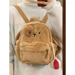 School Bags Japanese Style Cute Plush Puppy Bag Soft Large Capacity Student Backpack Women's Kawaii