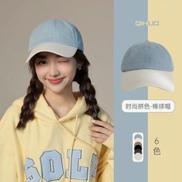 Ball Caps Ins Fashion Colour Matching Baseball Women Show Small Face Korean Versatile Soft Top Duckbill Hat Outdoor Casual Men's Hats