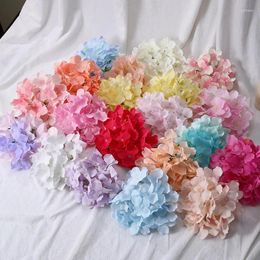 Decorative Flowers Wedding Hydrangea Artificial Flower 50pcs Head Props Arrangement Road Lead Arch Decoration Accessories