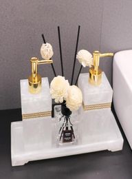 Bath Accessory Set Bathroom Accessories 500ml Soap Dispenser Toothbrush Holder Kit Home Decoration Dish Tissue Boxes Toothpick4285077