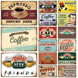 Metal Painting Retro Metal Sign Coffee Tin Sign Metal Wall Decorations Vintage Cafe Wall Plaque Retro Club Pub Bar Poster Decor Art Painting