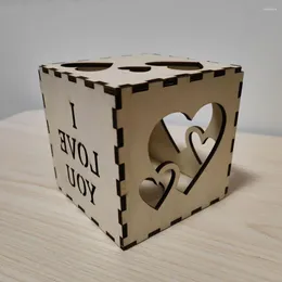 Candle Holders Home Decor Wooden Heart Love Letter Cube Holder For Romantic Valentine's Day Wedding Party Table Centrepieces