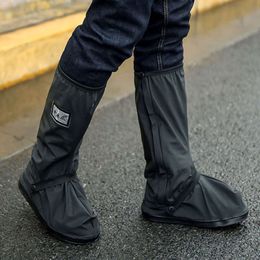 batamiu Yuyisi Outdoor Riding Waterproof Shoe Cover Rainproof Thickened Bottom 212 Black and White High Barrel Colour