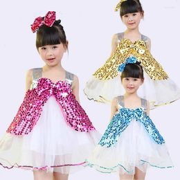 Stage Wear Girls Flower Dress For Children Dance Perform Clothing Kids Sequin Tutu Ballet Costumes Leotard Girl Dancewear