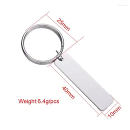 Keychains Square Key Chain In Stock Custom Logo Letters Name Phone Stainless Steel Keychain Accessory