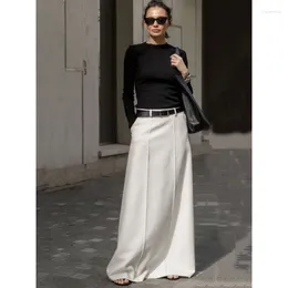 Skirts Bonboho Women Skirt Black White Solid Colour H-line Loose Fit High Waisted Urban Female Daily Causal Streetwear Bottoms