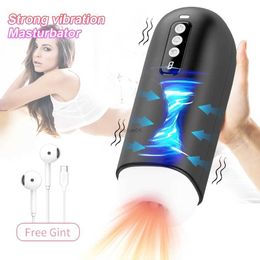 Masturbators Automatic Masturbator for Men Blowjob Sucking Sex Machine Real Vagina Pocket Pussy Penis Oral Masturbator Vibration Men Sex Toy