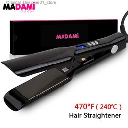 Hair Straighteners Hair Straightener Titanium Plate Straightening Iron Keratin Treatment Flat Irons 470 MCH Fast Heating High Temperature Styler Q240124