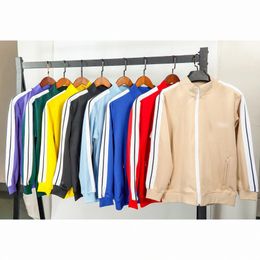 Autumn Angel Rainbow side woven strip classic retro loose solid color sportswear fashion uniform jacket men's jacket b7qZ#