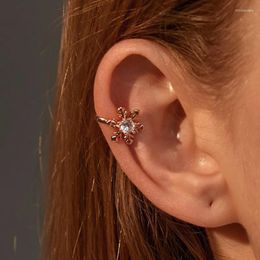 Dangle Earrings VSnow Exquisite Bling Rhinestone Snowflake Clip For Women Fashion Metal Japan Everyday Accessories