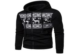 Feitong Mens Hoodie Sweatshirts Christmas Printed Zipper Jumper Pullover Tops Long Sleeve Winter Hooded Sweatshirt Clothes 301018777