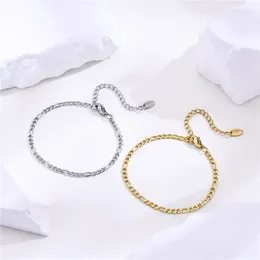 Link Bracelets Modyle 3mm Width Figaro Chain For Women Anti Allergy Stainless Steel Wristband Wedding Jewelry Gifts