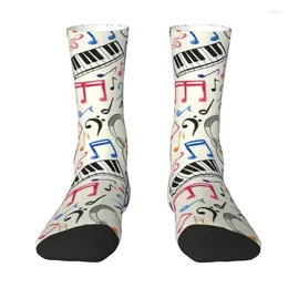 Men's Socks Good Beat Music Notes Men Women Crew Unisex Cute 3D Printing Classic Piano Lover Dress