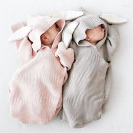 Blankets Autumn Baby Envelope Borns Covers Ear Swaddling Wrap Blanket Knitted Infant Clothes RT141