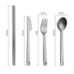 Camp Kitchen Pure Titanium Outdoor Camping Tableware Practical and Environmentally Friendly 3-Piece Set of Knives Forks and Spoons YQ240123