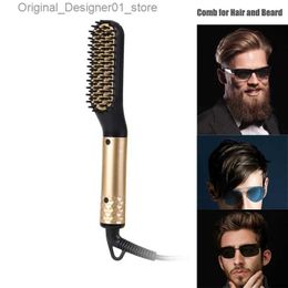 Hair Straighteners Multifunctional Hair Comb Brush Beard Straightener Electric Heat Beard Straightening Comb Iron Hair Styling Appliances For Men Q240124