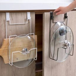 Kitchen Storage Pot Cover Rack Hole-free Kitchenware Lid Chopping Board Drain Door-back Type