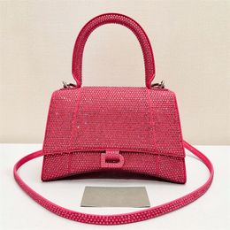 Lüks çantalar gerçek deri rhinestone elmas kum saati çantası bayan erkekler flap glisten zarf omuz debriyaj tasarımcı çantaları tote hobo crossbody çanta cüzdanları