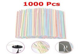 1000 Pcs Plastic Straws For Drinking Bar Party Supplies Flexible Rietjes Cocktail Colourful Striped Disposable Straw Kitchenware 224754824