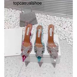 Aquazzura Aura quality designers 2022 heels Top womens sandals s Heels crysta buckle party wedding dress shoes heel sexy back8659002