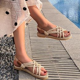 Rope Casual Comemore Simple Sandals Braided Creativity Fashion Sandal Slides Women Summer Shoe Women's Woman Flat Slip-on Shoes 178 's S