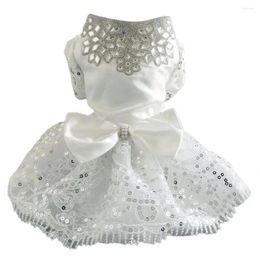 Dog Apparel Good Pet Wedding Dress Bow-knot Design Polyester Clothes Skirt Decor