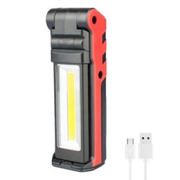 Lightings Super Bright COB LED Working Light With Magnetic Base & Hook USB Rechargeable Dimmable Flashlight