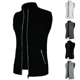 Men's Vests Mens Microfleece Gilet-Bodywarmer Sleeveless Fleece Jacket Vest Body Warmer Soft Knit Collared Full Zip Coat