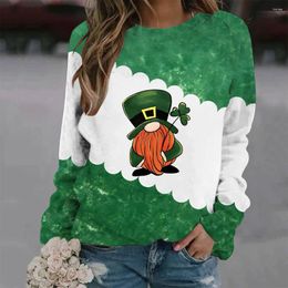 Men's Hoodies 2024 Women's Four-Leaf Clover Dwarf Print Hoodie Fall Fashion Top Winter Warm Street Casual Wear