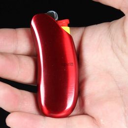 Lighters Fashion Banana Shape J5 Metal Lighter Case Holder Cover For Bic J5 Mini Lighters Sleeve Disposable Lighter Shell YQ240124