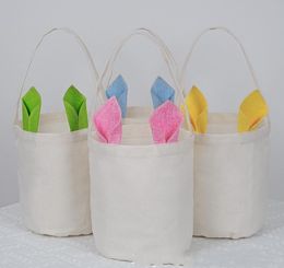 Personalised Easter Bunny Bag Festive Sublimation Rabbit Basket Long Ear Decor Candy Toy Bucket Outdoor Portable Picnic Handbag SN5344
