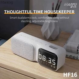 Portable Speakers HF16 3 IN 1 BT 5.0 Hands Free Calls Sound Box Music Player FM Radio LED Alarm Clock Display Stereo Wireless Bluetooth Speakers YQ240124