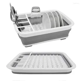 Kitchen Storage Foldable Dish Drying Rack Household Holder Portable Bowl Tableware Lid Drain Accessories Organiser