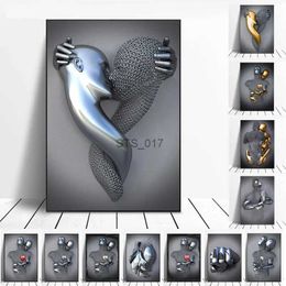 Paintings Metal Figure Statue Romantic Wall Art Abstract Canvas Painting Hobbyist Sculpture Poster Living Room Home Decoration