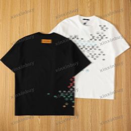 xinxinbuy 2024 Men designer Tee t shirt Colorful letter gradient printing 1854 lovers women orange black white blue red S-XL