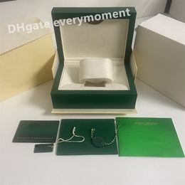 Top grade dark green watch boxes 0.8KG wooden original watch boxes suitable for 126610 126710 114060 228239 handbag with card certificate high-quality watches box-0