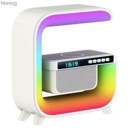 Portable Speakers Multifunctional Speaker Alarm Clock Speaker Wireless Charger Colourful Night Light Bluetooth-compatible Christmas Birthday Gift YQ240124