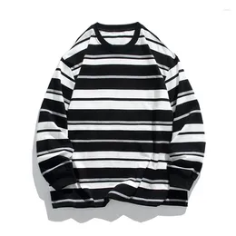 Men's Hoodies Men Spring Sweatshirt 2024 Korean Fashion Oversized Patchwork Stripe Warm Solid Colour For