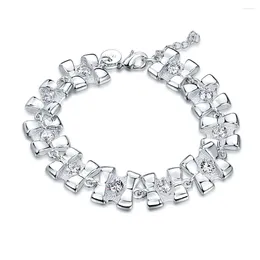 Charm Bracelets Wedding Jewelry Fashion Bracelet For Women Silver Plated Jewellery Supplier Christmas Gift Low Price