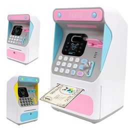 Gift For Kids Electronic Piggy Bank Auto Scroll Paper Banknote Money Boxes ATM Machine Cash Box Simulated Face Recognition 240118