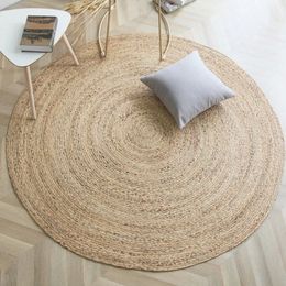 Japan Style Rattan Round Carpets For Living Room Bedroom Kitchen Decor Straw Plants Fibre Mat Rugs Hand Woven Anti-slip Mats 240122