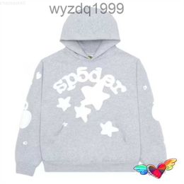 Men's Hoodies Sweatshirts Grey Sp5der Men Women Foam Graphic Young Thug Spider Hip Hop 555555 Sweatshirt World Wide PulloverCSQT