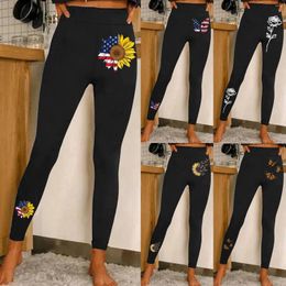 Active Pants Women Casual Fashion Tight Sports Yoga Colorful Flower Butterfly Print Leggings